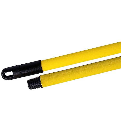 La Briantina Manico Professionale Frosted per Scope, in Metallo Plastificato, Finitura Ruvida Antiscivolo, Lunghezza 130 cm, Filetto Universale, Colore Giallo