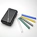 Glass Tubes of 4 Inches, PQAPGT 5 Pcs Multicolor Borosilicate 12mm OD 2mm Thickness Wall Glass Tubing with Protective Box and 1 Cleaning Brush