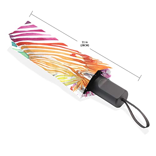 Parapluie 3 plis pliant multicolore unisexe résistant au vent - 4