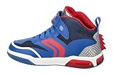Atmungsaktiv Geox J INEK Boy Sneaker, ROYAL/RED, 33 EU