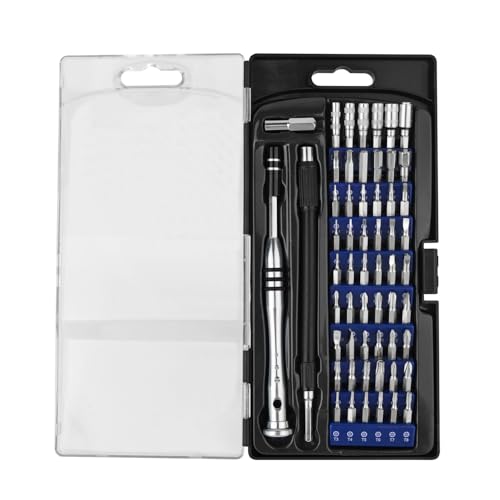 Gunpla Precision Screwdriver Set 57-Piece Cr-V Steel Tool Kit, Hex/Torx/Magnetic Bits with Flexible Handle for Electronics Repair, Laptops, Phones, Watches, PC, Eyeglasses