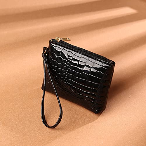 Akuihizo Mini Coin Purse Pouch Change Purse Coin Bag With Wrist Strap Card Holder For Men Women (Black) #TOP2