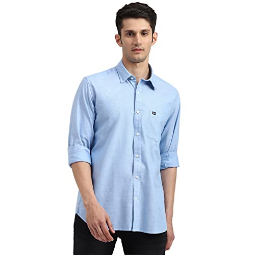 Image of Arrow Solid Slim Fit Mens Casual Shirts - 100% Cotton, Breathable & Comfortable, Full Sleeves Shirt for Men