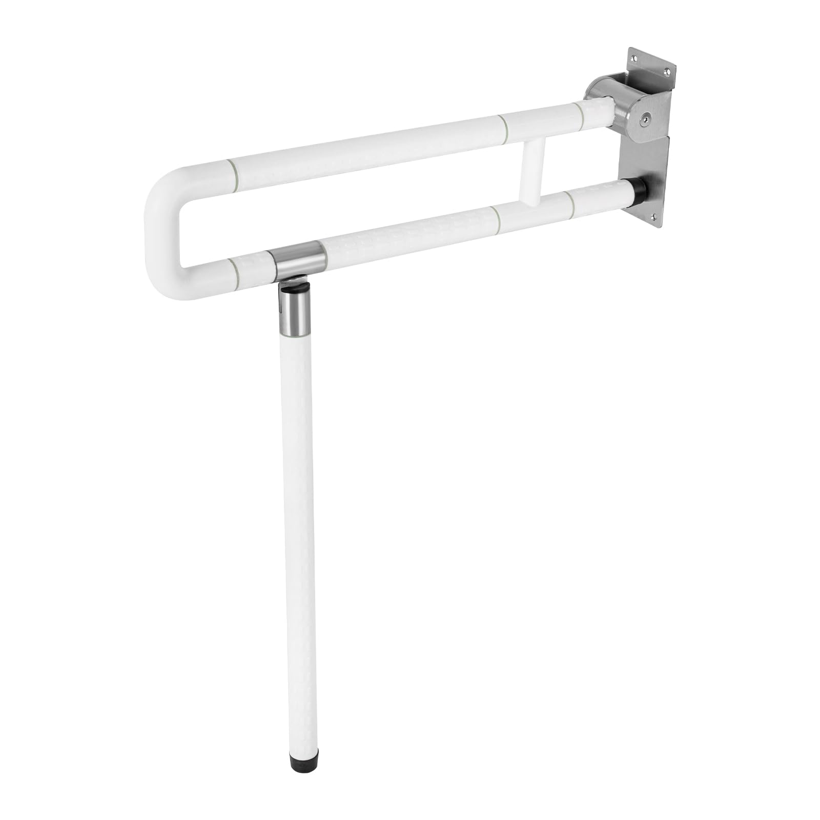 Asidero plegable para inodoro de acero inoxidable y ABS, antideslizante, con anillo luminoso, soporta 100 kg, asa de soporte de pared para baño, para personas mayores, embarazadas y discapacitados, 60