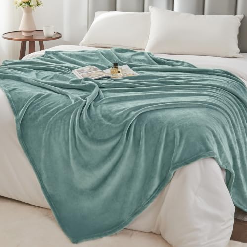 Image of BEDELITE Fleece Blanket Soft Plush Throw for Couch Dusty Blue 50 inchx60 inch