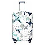 Uusnwaa Funda lavable con estampado de avión, protector de maleta de moda, a prueba de polvo, antiarañazos, funda de maleta de viaje, Black, XL