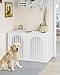 Hzuaneri Hundekäfig Möbel, 108 cm Hundebox für Zuhause, 3 Türen, Bogentür, Moderne Hundebox Indoor für Hunde, Beistelltisch, Hundekäfig Hochbelastbar, 108 x 64 x 76 cm, Weiß DFC86013W