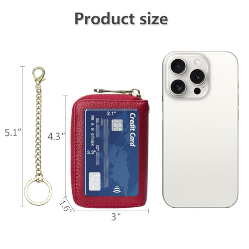 Image of imeetu Rfid Credit Card Holder,Genuine Leather Businese Card Case,Rfid Blocking Wallet for Women & Men