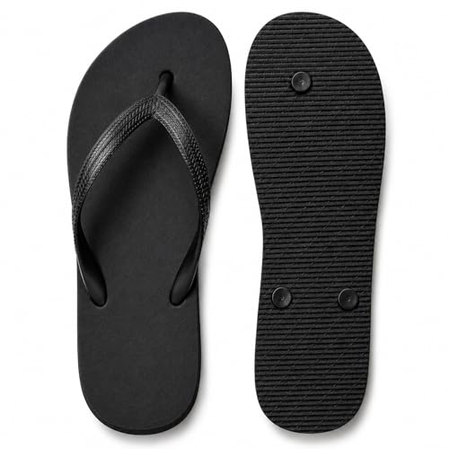 Image of NWDEY Flip Flops for Women and Men Lightweight Non-Slip Summer Beach Sandals, Comfortable Soft Thong Slippers (Black, Adult, Women, 9.5, Numeric Range, UK Footwear Size System, 10.5, Medium)