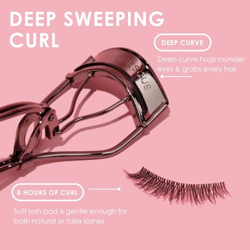 JAPONESQUE Extreme Lash Curler - Scissor Comfort Handle, Deep Curl, Keeps Lashes Curled for 8 Hours, High Arch Design, for Natural or False Lashes, Includes 1 Refill Pad (Gunmetal) - Image 6