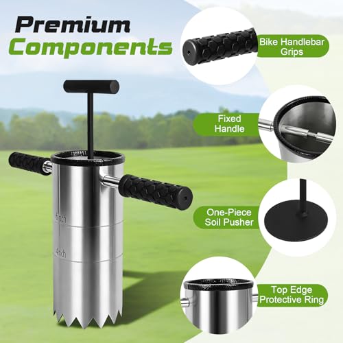Somivrusa Portable Golf Hole Cutter 4" & 6" Golf Cup Digger, USGA-Standard Detachable Handle Stainless Steel Hole Digger for Backyard, Garden & Outdoor Golf Putting by Somivrusa - Image 3