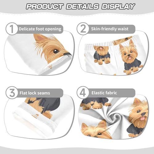 Yorkshire Dog Girls Leggings,Workout Leggings for Girls Toddler Athletic Legging Size for 3-10T3