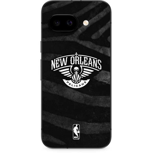 Skinit Decal Phone Skin Compatible with Google Pixel 9a - Officially Licensed NBA New Orleans Pelicans Black Animal Print Design