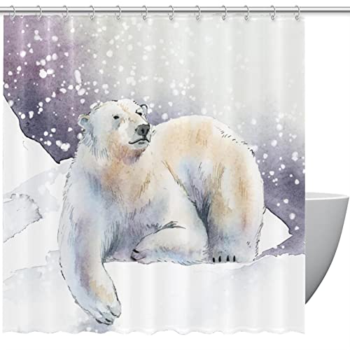 Rideau de douche imperméable ours polaire anti-projections pour sol toujours sec - 2