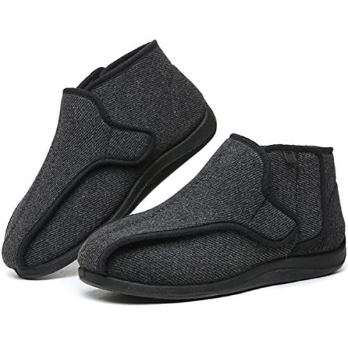 BQXY Homme Chaussures de Marche de Diabète Grande Largeur Edema Chaussons, Antidérapant Ajustables Diabétiques Dames Swollen Maison Chaussures Réglable Pieds Enflés Pantoufles EU 40 Cover