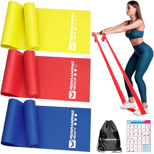 RENRANRING Resistance Bands for Working Out, Exercise Bands for Physical Therapy, Stretch, Recovery, Pilates, Rehab, Strength Training and Yoga Starter Set by RENRANRING - Used condition - CA$17.85