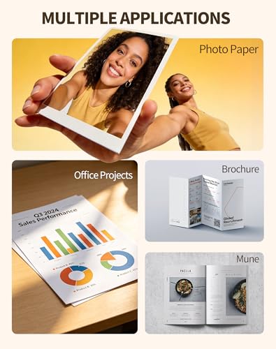 Uinkit Inkjet Thin Glossy Photo Paper 8.5x11 Inches for DIY Chip Bag 100sheets 37lb Printer Paper Brochure Flyer Paper Compatible with Inkjet Printers Letter Size 135gsm image 6