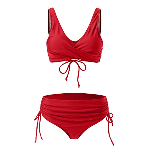 Bikini wrap lacets évider confortable en élasthanne respirant grande taille - 2
