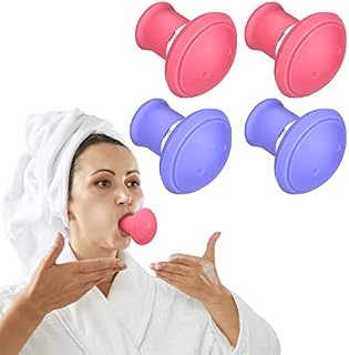 4 Pieces Face Exerciser Double Chin Breathing Exercise Device Face Neck Toning Exerciser Face Slimming Trainer Tool for Women Lift Skin Slim and Tone Face, Helps Reduce Stress