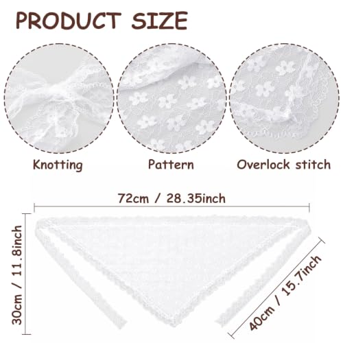 Image of DRESHOW Floral Crochet Hair Bandana Tie Knotted Headscarf Vintage Headband Knitted Head Kerchief for Women Girls