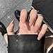 Barode Matte Fake Nails Fashion Full Cover Acrylic Coffin False Nails Punk Party Prom Clip on Nail for Women and Girls(24Pcs) (Nude Pink)