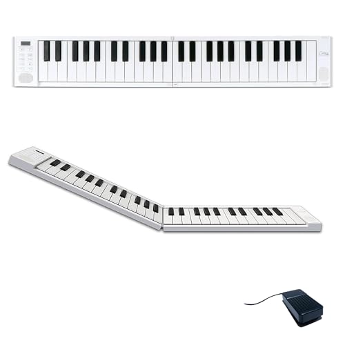 Carry-on FP-49 Touch 49 Tasti Sensibili al Tocco Bianco Pianoforte Digitale Portatile Pieghevole di...