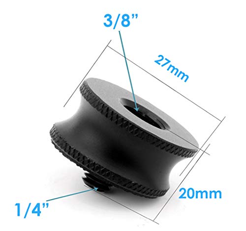 (2 Packs) 3/8" Female To 1/4" Male Thread Screw Mount Metal Adapter, 3/8 Inch - 1/4 Inch Tripod Plate Screw, Aluminum Alloy, Rubber Gasket #TOP2