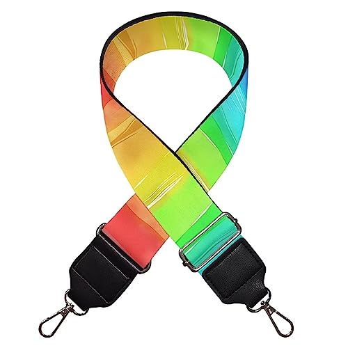 Image of Purse Strap Replacement Crossbody Straps for Women Men, Rainbow Design Adjustable Shoulder Strap Wide Bag Strap for Handbag Satchel Guitar Camera