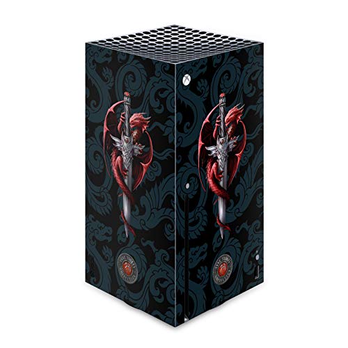 Skin Xbox Series X dragon poignard autocollant décoratif salon gaming art Anne Stokes