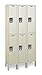 Hallowell UY3228-2A-PT Maintenance Free Quiet KD Metal Locker, Assembled, 3-Wide Grouping, 2 Tier, 36" Opening Height, 78" Frame Height, 12" Width x 12" Depth, Parchment
