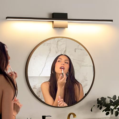 Image of Lonruka Bathroom Light Fixtures Over Mirror, 32 Inch Black Bathroom Vanity Light, LED Modern Wall Sconce 3000K Bar Vanity Lights for Restroom