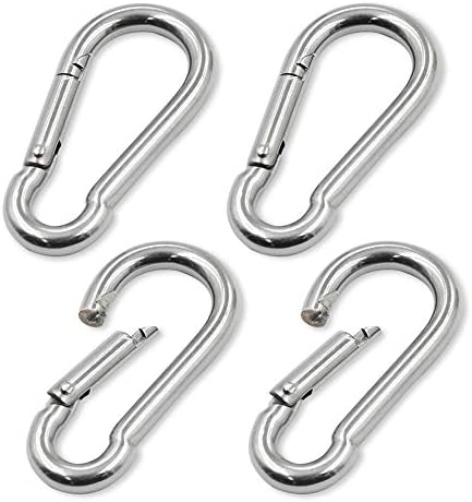 PHITUODA Flag Pole Snap Clip Hooks Flagpole Attachment 2.8 Inches Stainless Steel Silver (4 Pcs)