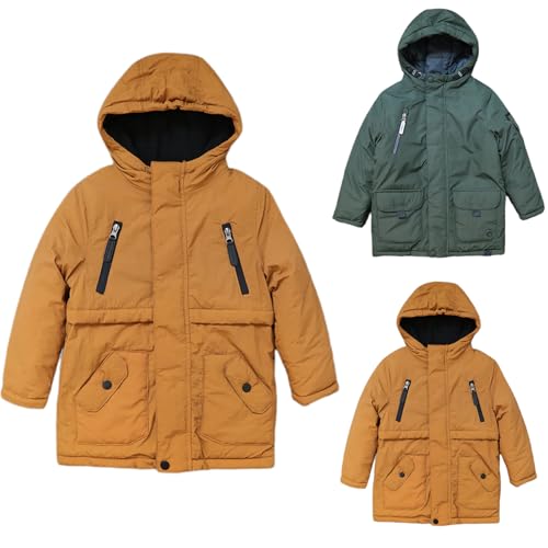 Niños Boys Girls Jacket Raincoat 𝐖aterproof Lightweight Hooded Spring Outdoor Zip Full Warm Lined Packable Clothes