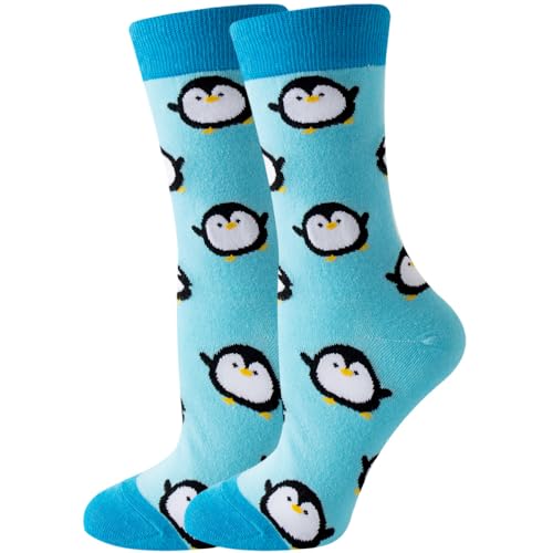 3 Pairs Funny Cartoon Farm Animal Pattern Cotton Crew Socks for Women3