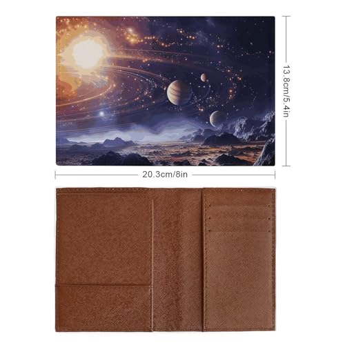 Livre de passeport cuir poisson univers galaxie pour document - 2