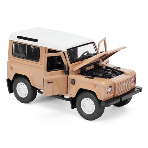 Land Rover Classic Defender Works V8 Islay Edition 1:24 Scale Die-Cast Model Car - Tan | Detailed Collectors Edition Diecast | Official Licensed Product