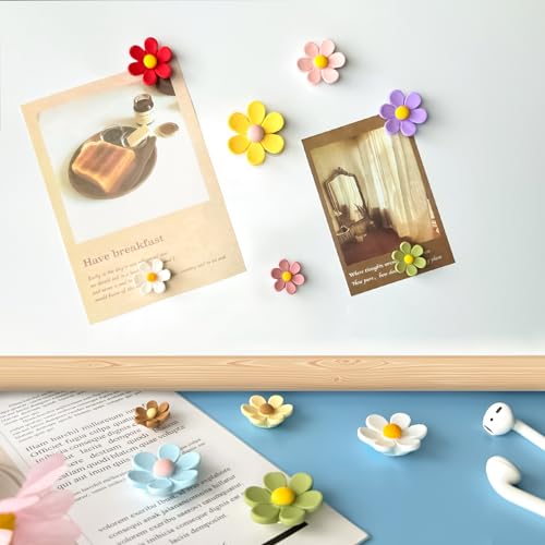 Imanes decorativos flores 3D set 10 unidades miniatura 6