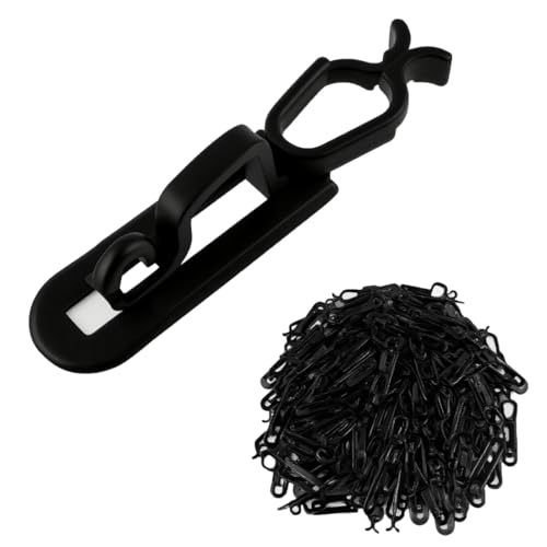 Christmas Light Clips All in One Clips 100Pack, Universal Gutter and Shingle Clip Hooks for Hanging C7, C9 and Mini Lights, Outdoor Xmas Holiday Light Hanger Clip Outside, No Tools Required - Black