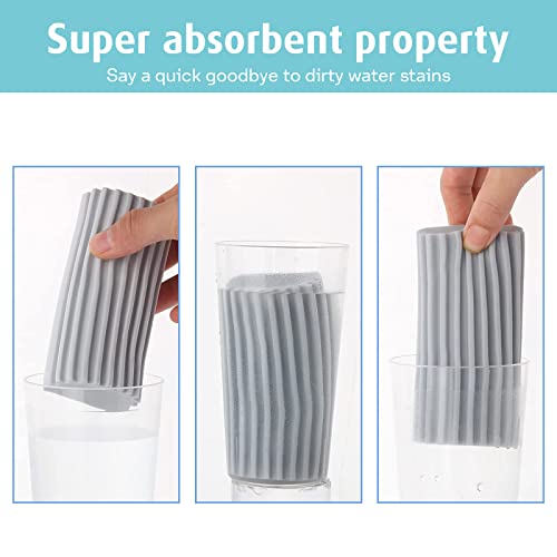 Damp Duster Magical Cleaning Sponge Brush For Blinds, Baseboards, Vents, Mirrors, Windows, Kitchen Traps & Cars - Reusable Clean Tools On Grooves (6 Pack) #TOP4