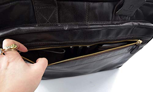 Sac notebook et iPad en cuir marron foncé idéal pour le bureau - 4