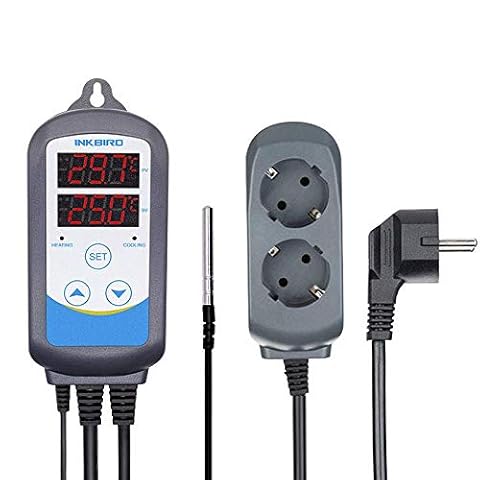 Inkbird ITC-310T-B regulator temperatury, 230 V, programowalna wtyczka timera, 12 różnych temperatur z 12 przedziałami czasowymi do fermentacji, zacierania, warzenia piwa