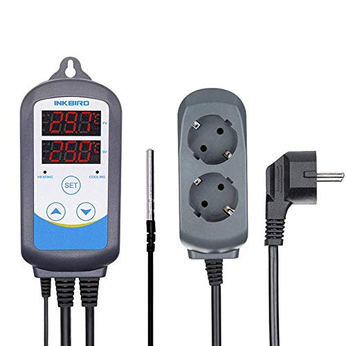 Inkbird ITC-310T-B regulator temperatury, 230 V, programowalna wtyczka timera, 12 różnych temperatur z 12 przedziałami czasowymi do fermentacji, zacierania, warzenia piwa