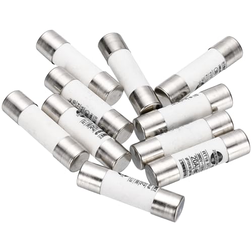 Image of sourcing map 10 Pcs 380V 40A Fast Blow Fuse, Ceramic Cartridge Fuses Microwave Fuse Current Protection F Type 10x38mm for Electrical Industrial