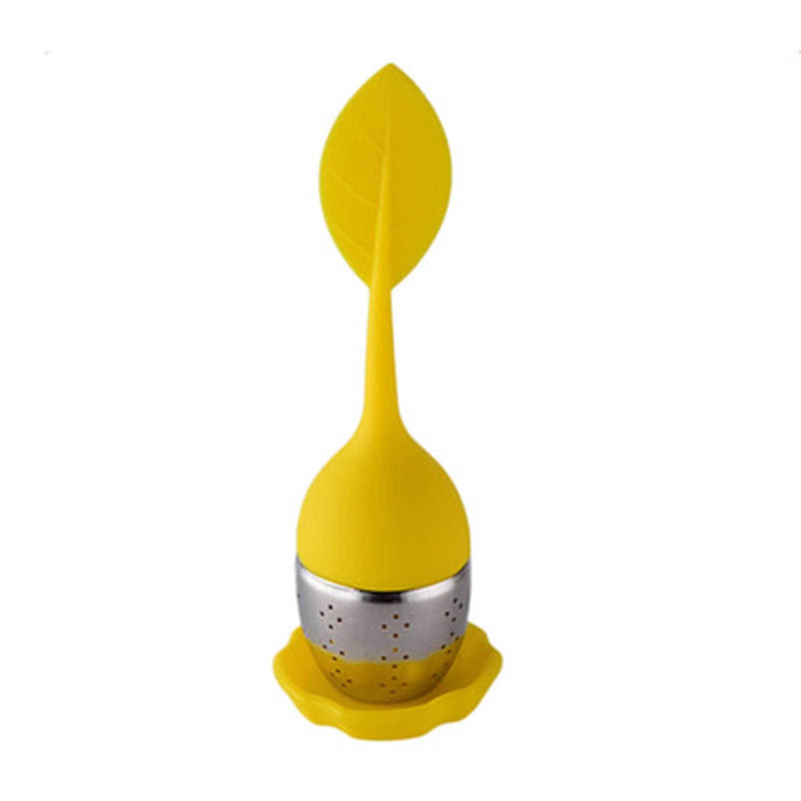 Colador de té infusor de té para filtro de especias, bolsas de té de acero inoxidable, tamiz de té elegante, herramientas de hierbas, accesorios de tetera para colador de té (amarillo)