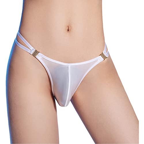 Linjinx Sissy Men's Ultra Thin Briefs Ice Silk Low Waist Underwear Nylon Elasticity Slip Panties