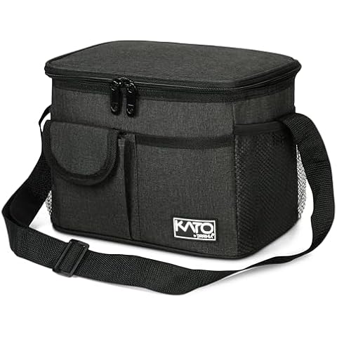 Tirrinia Insulated Lunch Box for Women Men, Leakproof Reusable Lunch Bag Containers for Adult,Working,Office,Lunch Soft Cooler Bag Tote for Picnic Hiking Beach,Black Cover