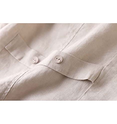 Uatkimi Womens Cotton Linen Vest Casual Loose V Neck Sleeveless Vests Jacket(Beige,Xl) #TOP6