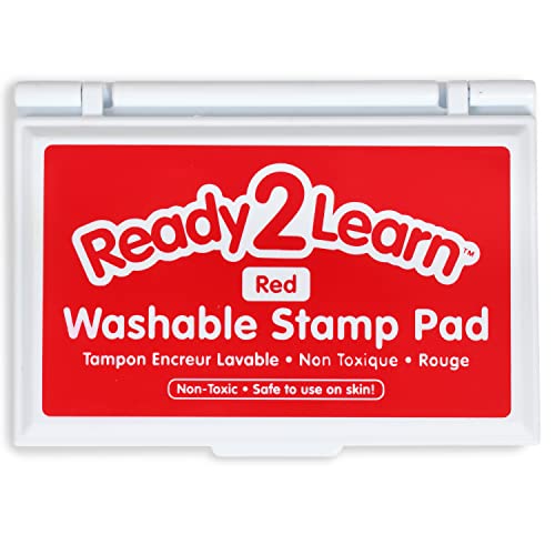 stamps and stamp pads - READY 2 LEARN Washable Stamp Pad - Red - Non-Toxic - Fade Resistant - Perfect for Scrapbooks, Posters and Cards - New and Improved 2022 Version