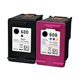 LEBOK for HP 680 Ink Cartridges | Works with HP Deskjet Ink Advantage 1115, 1118, 2135, 2138, 3635, 3636, 3638, 3838, 4538, 4678 Series Printer 1 Black 1 Tri-Color