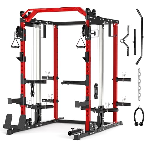 Roygym Power Cage, 2000LBS Power Rack with Cable Crossover System, All-in-One Squat Rack with Dual...